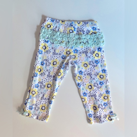 3/20 Chick Pea Floral Baby Pants with Ruffle Bottom 100% Cotton Size 9-12 Months - Picture 3 of 5